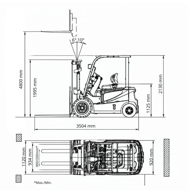 Gabelstapler Lithium 1800kg, Triplex-Mast A 4800mm - Bateri ...