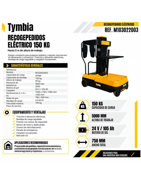 Completatore D'ordini Elettrico da 150 kg a 5000mm alt. opera TYMBIA