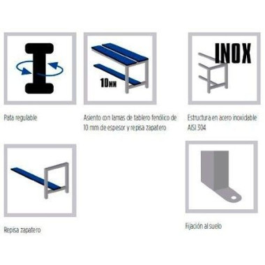 Taquillas metálicas--Módulos taquillas y banco de 1 puerta 2