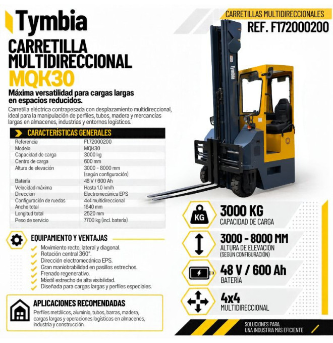 Carretilla Multidireccional MQK30 TYMBIA