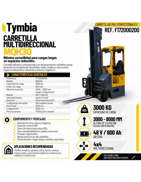 Carretilla Multidireccional MQK30 TYMBIA