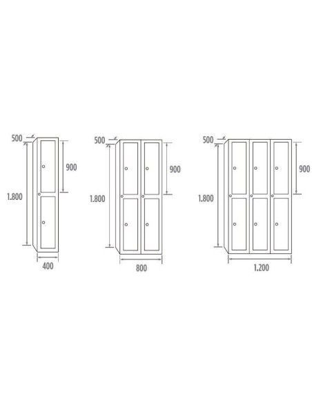 Lockers..-Locker soldered Multi-door 2 doors