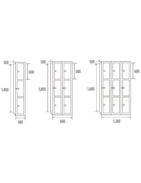 Lockers..-Locker soldered Multidoor 3 doors