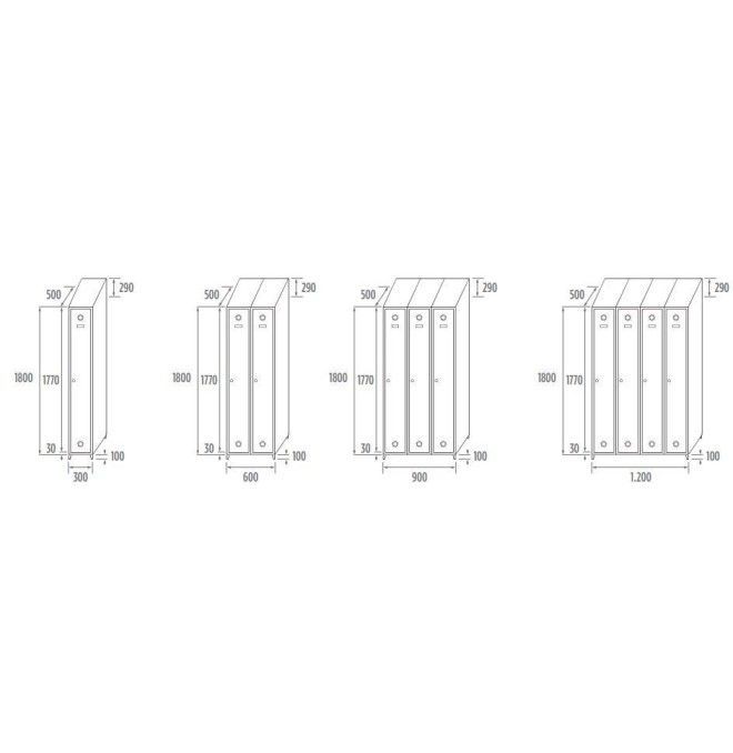 Verrouillages en acier inoxydable 1 porte