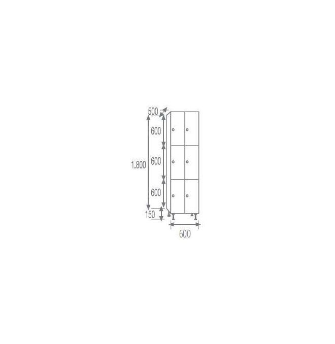 Melamine Lockers--Melamine locker with phenolic door 3 doors