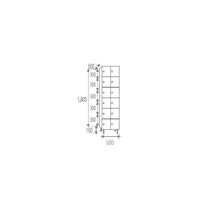 Melamine Lockers--Melamine locker 6 doors