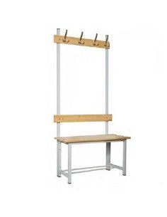 Kleidungsbänke--Umkleidebank mit Holz und Stahl