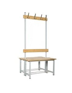 Kleidungsbänke--Umkleidebank Doppelt mit Percher