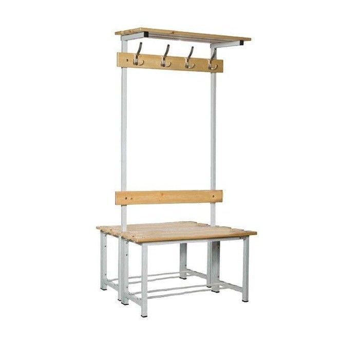 Bancs de Vêtements--Banc de vestiaire Double avec lumière et poignée