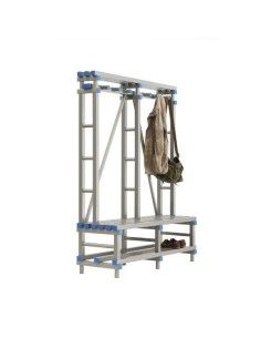 Kleidungsbänke--Hängebank mit PVC-Regal für Umkleidekabine