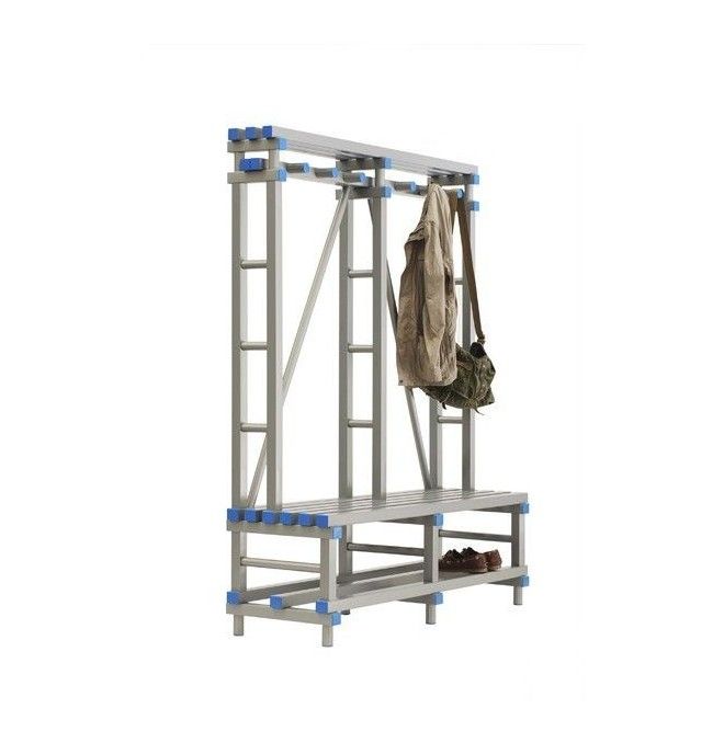 Kleidungsbänke--Hängebank mit PVC-Regal für Umkleidekabine