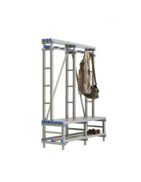 Kleidungsbänke--Hängebank mit PVC-Regal für Umkleidekabine