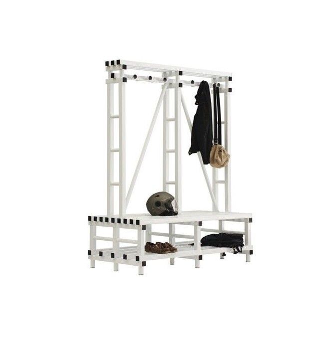 Changing Room Benches--Double Bank with PVC Hanger and Shelf for Dresses