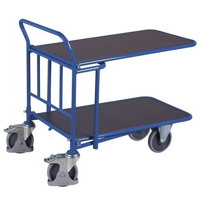 Plataformas Rodantes--Plataforma Rodante Doble 500kg Madera Pintada