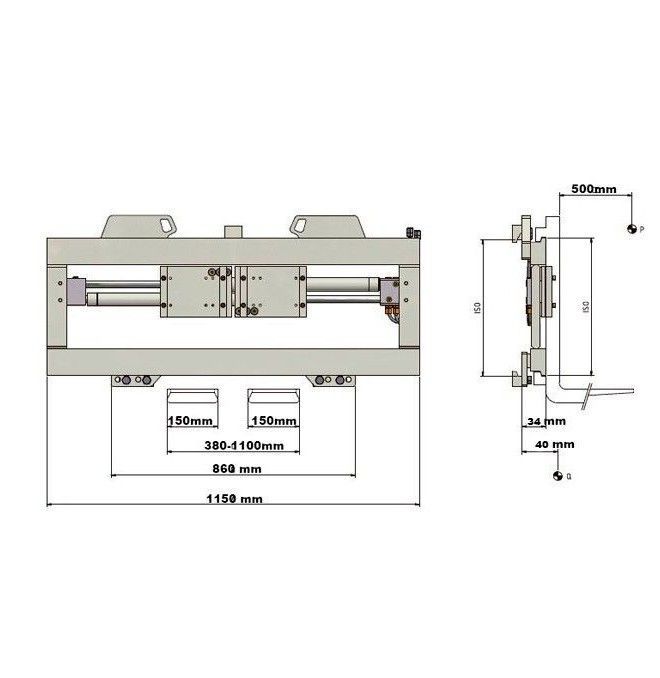 Sobre tablero: volteadores, pinzas,…--Posicionador de Horquillas con Desplazador Lateral FEM3 5000kg ancho 1150mm