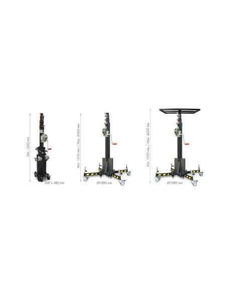 Manuelle Stapler- Manuelles Eleuder 125kg bis 4560 mm (mit Rädern)
