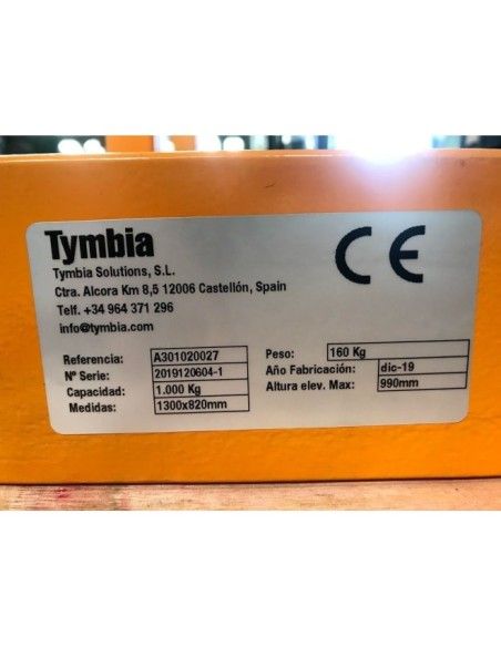 Tables électriques-TYMBIA-Table élévatrice électrique 1000kg à 990mm 1300x820mm