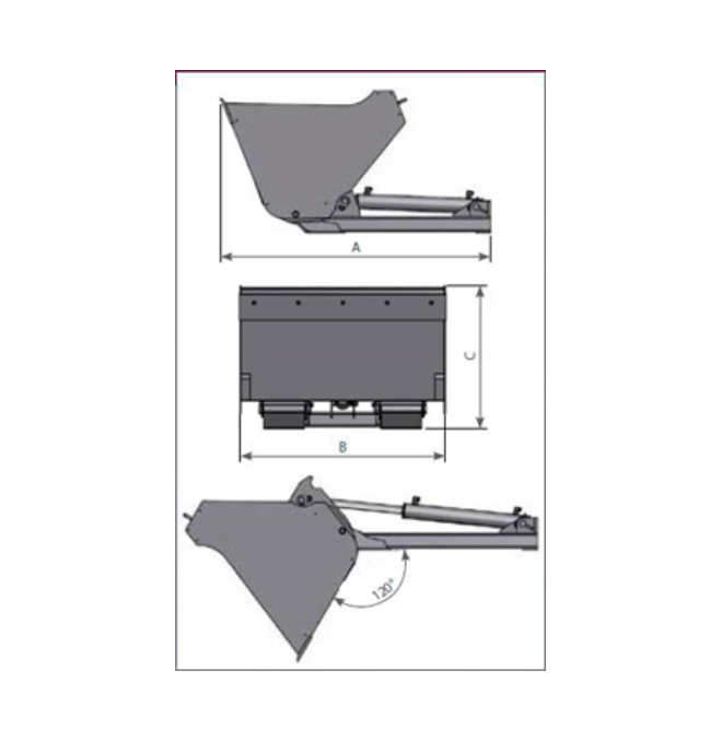 Tilting Container--Hydraulic Bucket for Forklift 420L