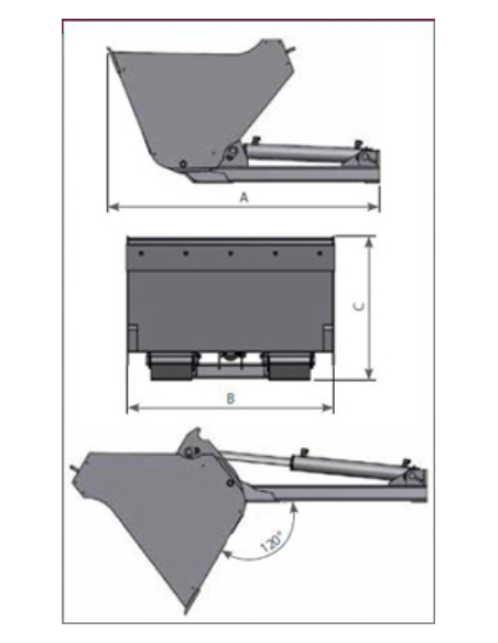 Tilting Container--Hydraulic Bucket for Forklift 420L
