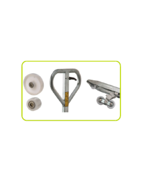 Transpaletas inox y galvanizadas--Transpaleta corta galvanizada 800x525mm - Uso intensivo