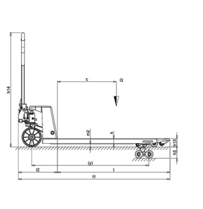 Stainless Steel and Galvanized Pallet Trucks--Pallet truck Galvanized Shortcut 800x525mm