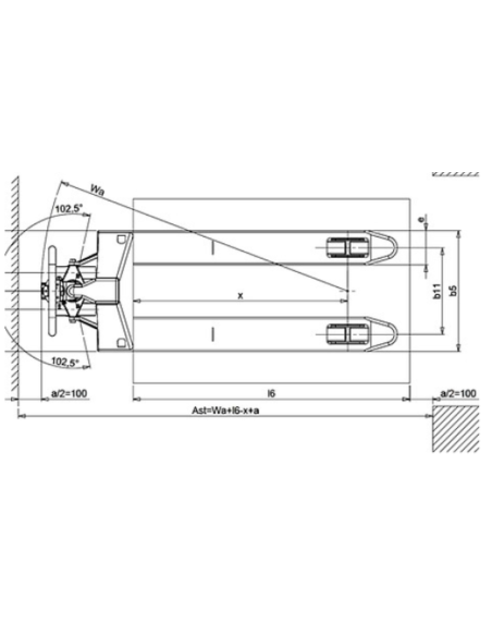 Stainless Steel and Galvanized Pallet Trucks--Pallet truck Galvanized Shortcut 800x525mm