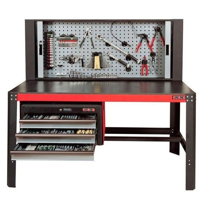 Bancos de trabajo y portaherramientas--Mesa de Trabajo con 177 Herramientas