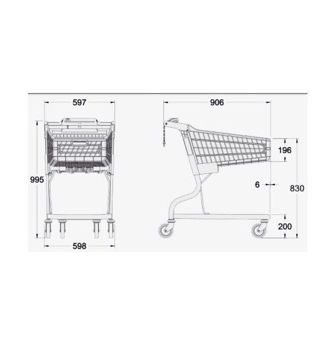 Supermarchés et entrepôts-Chariot de supermarché PVC 90 litres