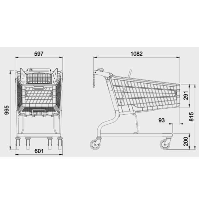 Supermercados y almacenes--Carro Supermercado PVC 160Litros