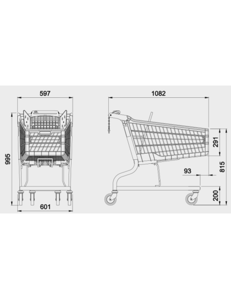 Supermercados y almacenes--Carro Supermercado PVC 160Litros
