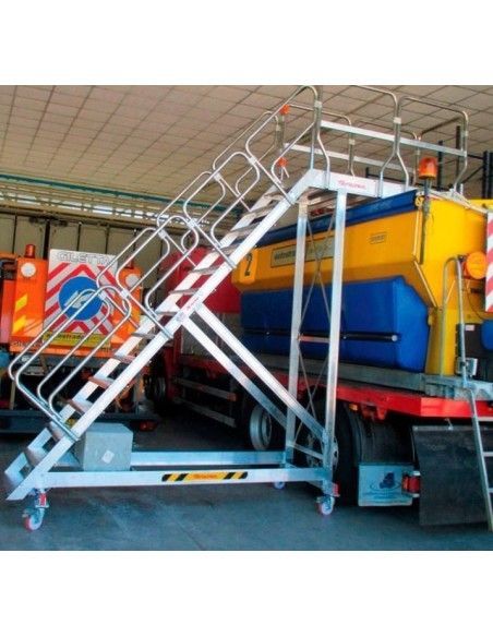 Treppe--Leiter aluminium mit Plattform und Flug
