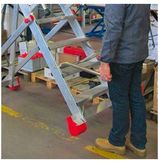 Escaliers-Échelle Robuste avec plate-forme, roues et étapes