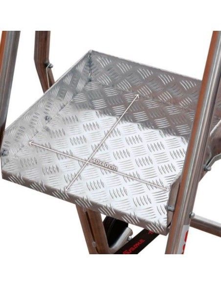 Escaliers--Échelle Plégable avec large Plateforme, Roues et Peldaños