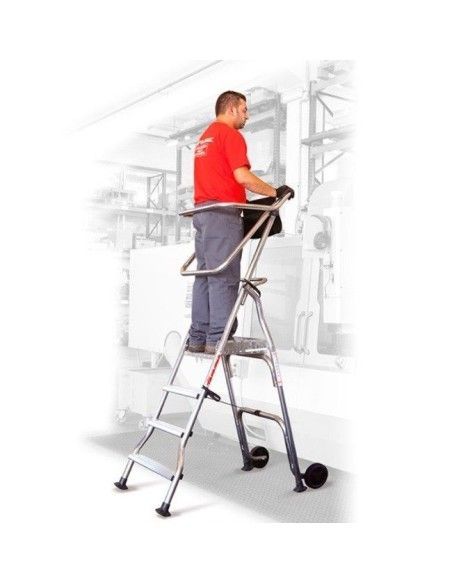 Stairs--Ladder Plegable with wide Platform, Wheels and Peldaños