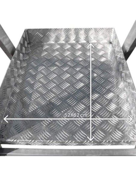 Escaleras--Escalera Plegable con amplia plataforma regulable en altura y ruedas