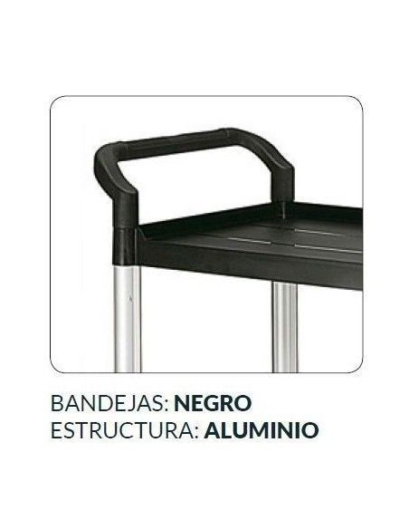 Carro Transporte de alumínio 2 prateleiras 1100x520mm