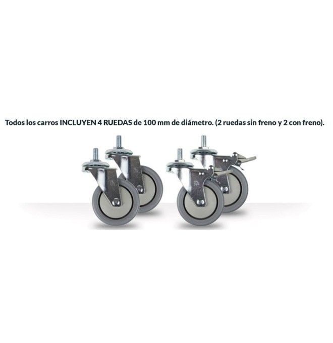 Cart Aluminum transport 2 shelves 1100x520mm