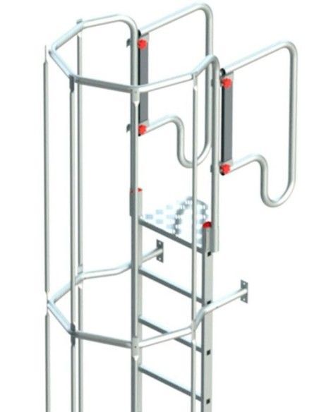 Escaleras--Escalera Vertical con Jaula y Descansillo