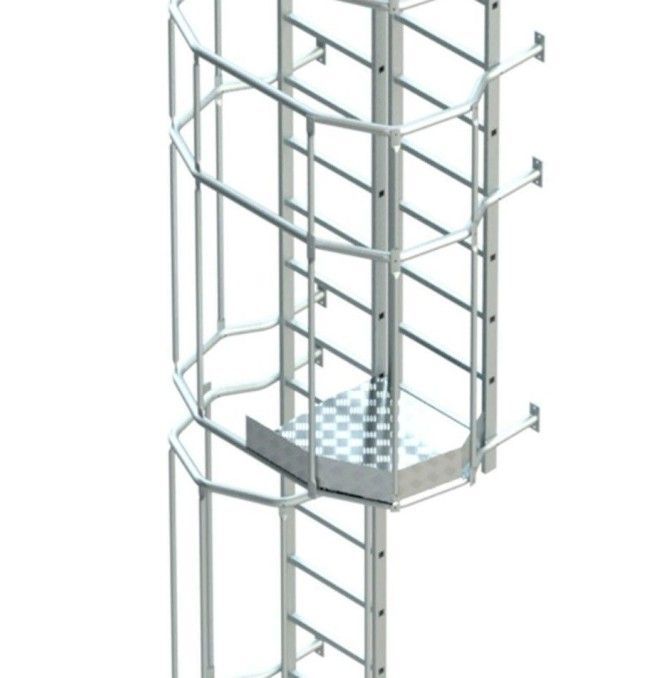 Escaliers--Échelle Vertical avec Cage et Descansillo