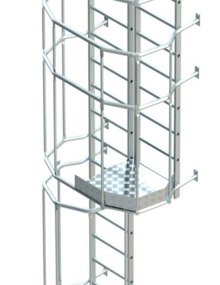 Escaleras--Escalera Vertical con Jaula y Descansillo