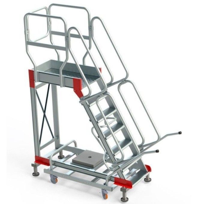 Treppe--Leiter Aluminium Plattform und 4 Räder