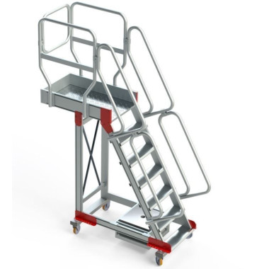 Treppe--Leiter aluminium mit Plattform und Flug