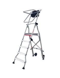 Escadaria--Escada Plegable com larga Plataforma, Rodas e Peldaños