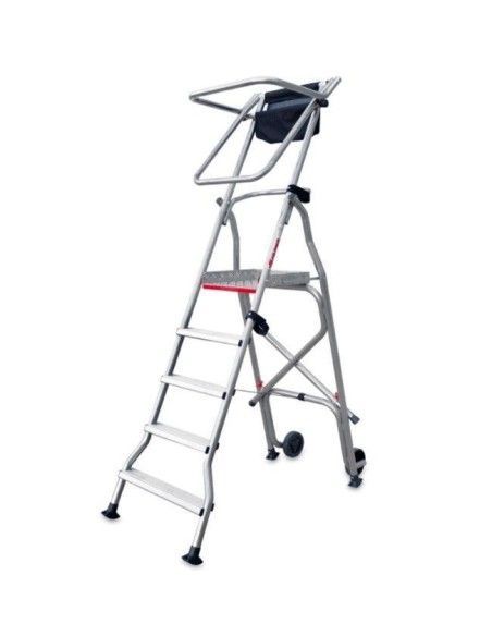 Escadaria--Escada Plegable com larga Plataforma, Rodas e Peldaños