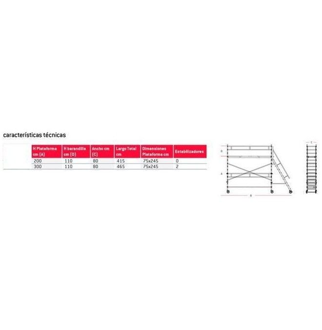 Escadaria-Forma de alumínio 150kg para 2000mm alta
