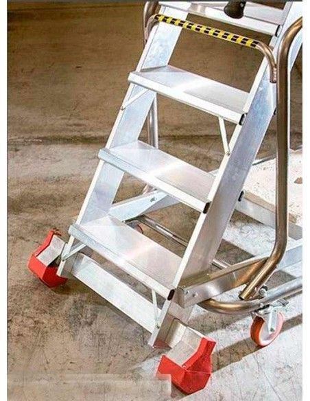Treppe--Leiter Aluminium Plattform und 4 Räder