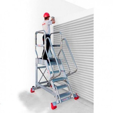 Escaliers--Échelle Plateforme en aluminium et 4 roues 2