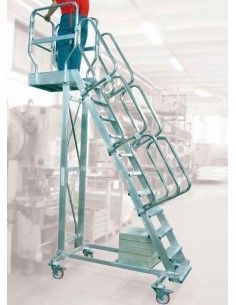 Escaleras--Escalera de Aluminio con Plataforma y Vuelo 2