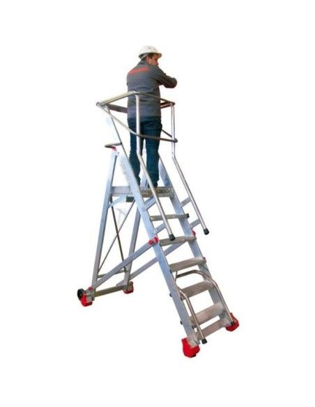 Escaliers-Échelle Robuste avec plate-forme, roues et étapes