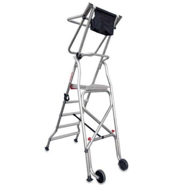 Treppe--Leiter Tragbar mit breiten Plattform, Rädern und Peldaños 2